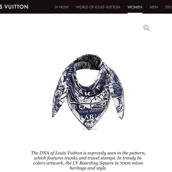New Louis Vuitton Scarf Luggage Travel Stamps Blue Silk Scarf Wrap - Picture 11 of 14